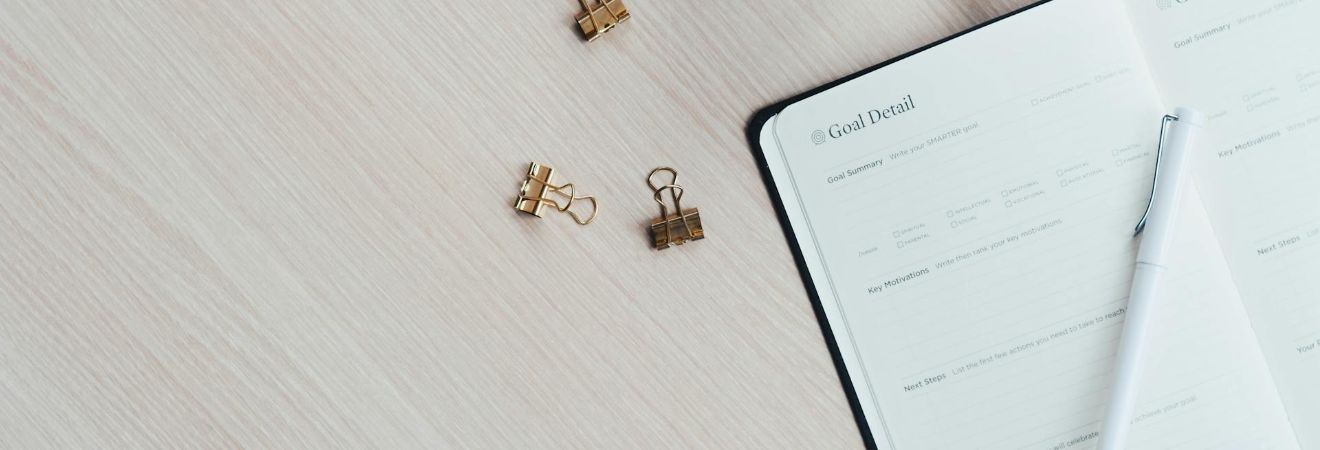 A planner open on a table